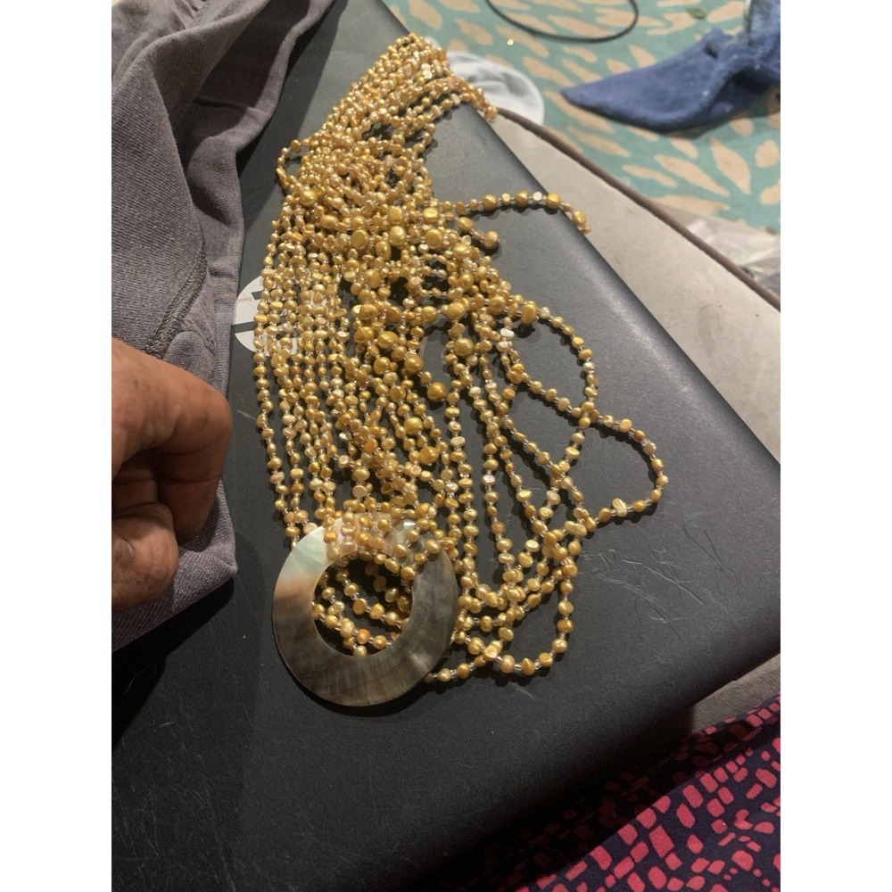 Champagne Pearl Belt For 36-38 Waist Y2K - Picture 2 of 5